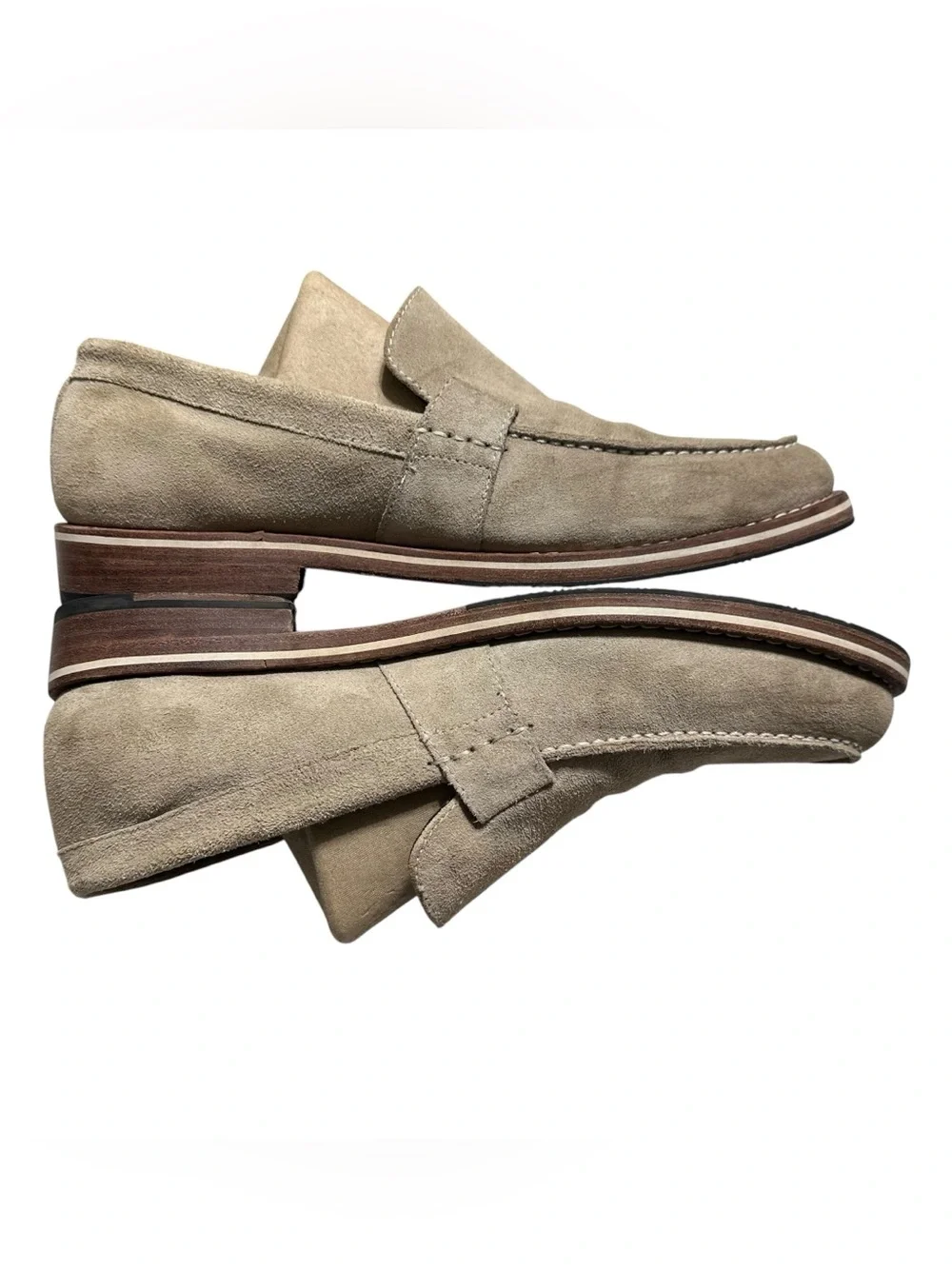 Helm The Wilson Men’s Tan Suede Loafers Shoes Sz.10.5M Casual Quiet Luxury